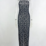 Sling Lace Sheer Slim-fit Sheath Dress