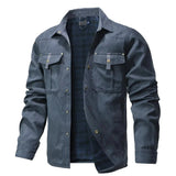 Men's Jackets Spring Flannel Lined Shirt Coat