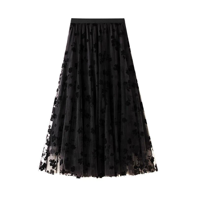 Elegant Floral Women Tulle Skirts