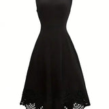 Minimalist Black Fit-and-Flare Dress