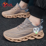 YRZL Men Sports Running Black Jogging Shoes