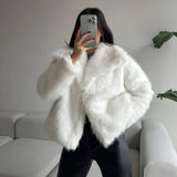 MUJER Faux Fur Coat Plush Fluffy Women's Jacket