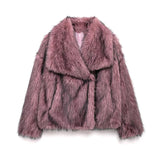 MUJER Faux Fur Coat Plush Fluffy Women's Jacket