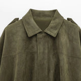 HH Women Brown Green Suede Jacket
