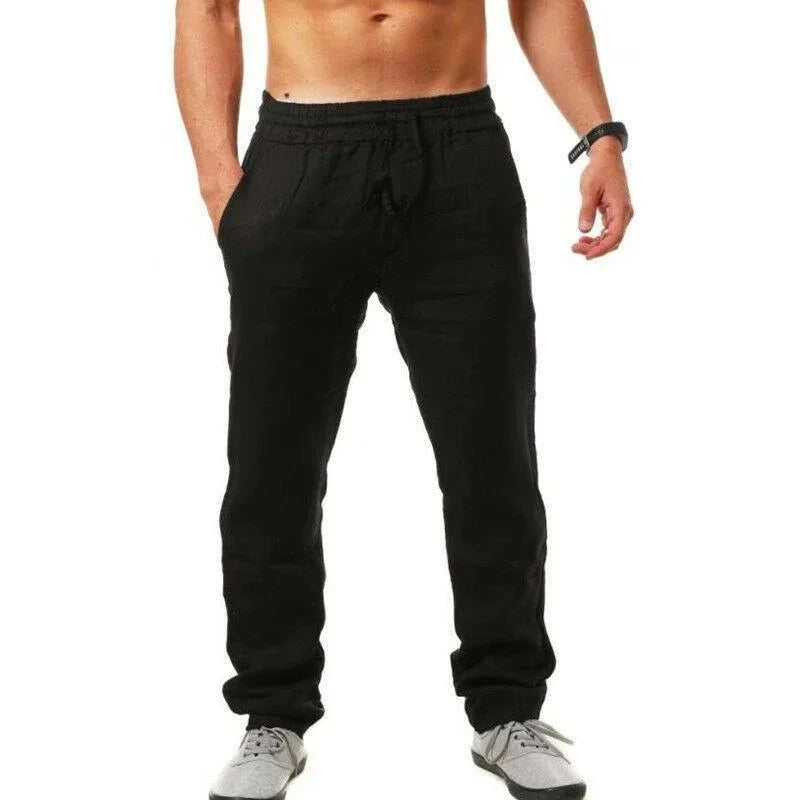 Spring/Summer New 9 Colors Men's Solid Color Cotton Linen Pants