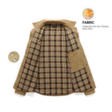 Men's Jackets Spring Flannel Lined Shirt Coat