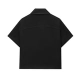 MUJER Women's Cropped Jacket Short Sleeve Varsity Jackets for Women