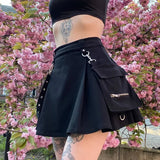 Harajuku Punk Gothic Black High Waist Black Skirts