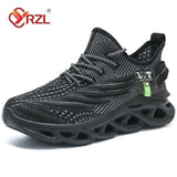 YRZL Men Sports Running Black Jogging Shoes