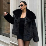 MUJER Faux Fur Coat Plush Fluffy Women's Jacket