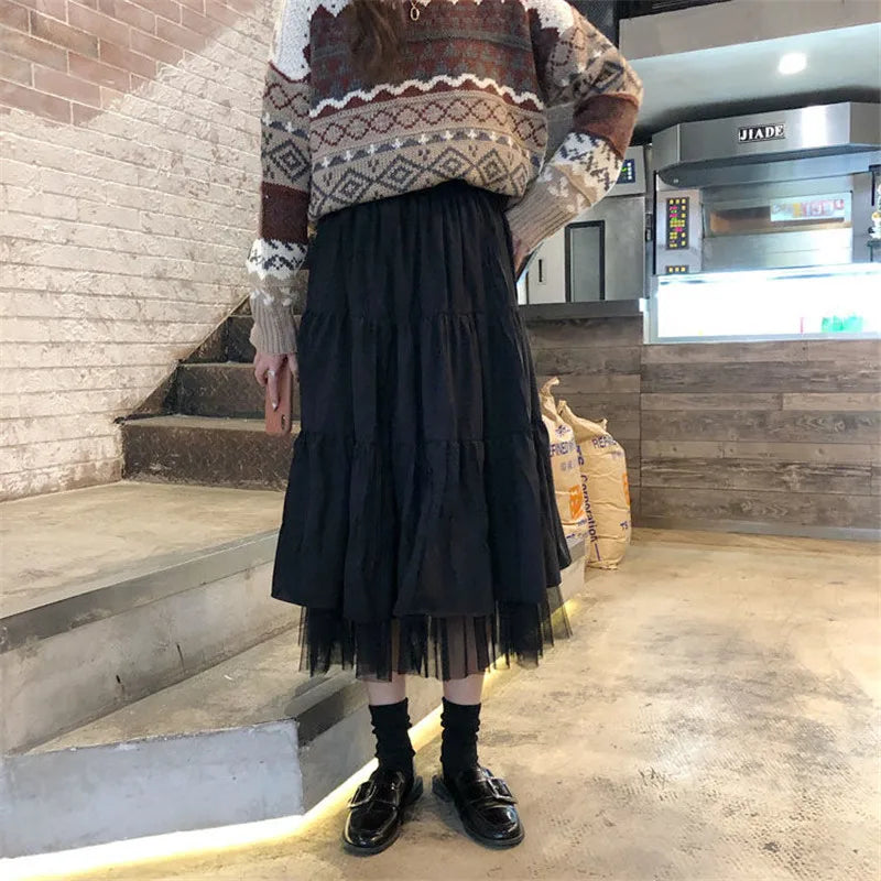 Long Tulle Midi Skirts Womens