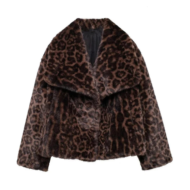 MUJER Faux Fur Coat Plush Fluffy Women's Jacket