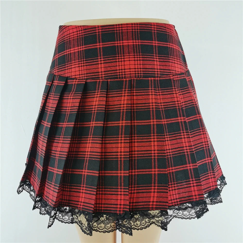 Harajuku Punk Gothic Black High Waist Black Skirts