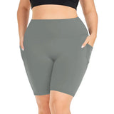 Women's High-Waisted Yoga Shorts Plus