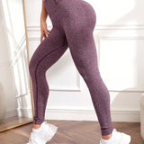 Seamless letter peach yoga pants