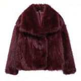 MUJER Faux Fur Coat Plush Fluffy Women's Jacket