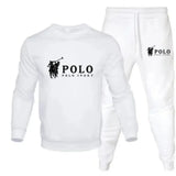 Men's autumn and winter sets of round-neck sweatshirts and jogging pants autumn and winter fashion outdoor fitness and casual