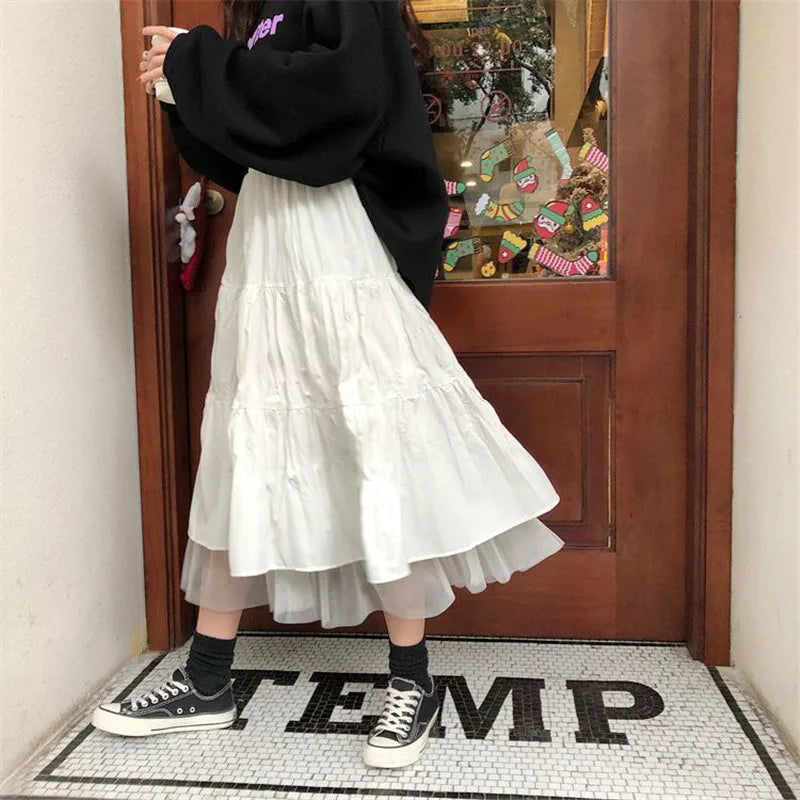 Long Tulle Midi Skirts Womens