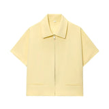 MUJER Women's Cropped Jacket Short Sleeve Varsity Jackets for Women