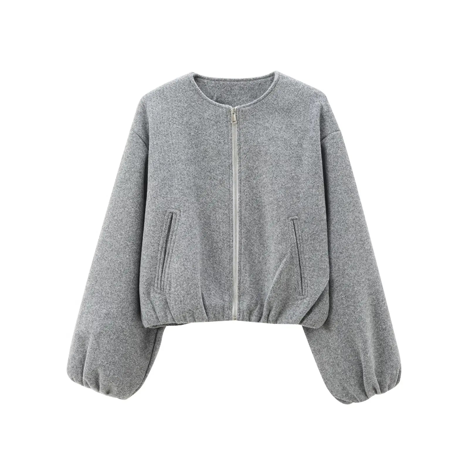 MUJER Red Zipper Bomber Jackets for Women