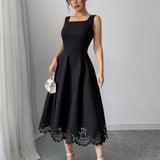 Minimalist Black Fit-and-Flare Dress