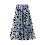 Elegant Floral Women Tulle Skirts