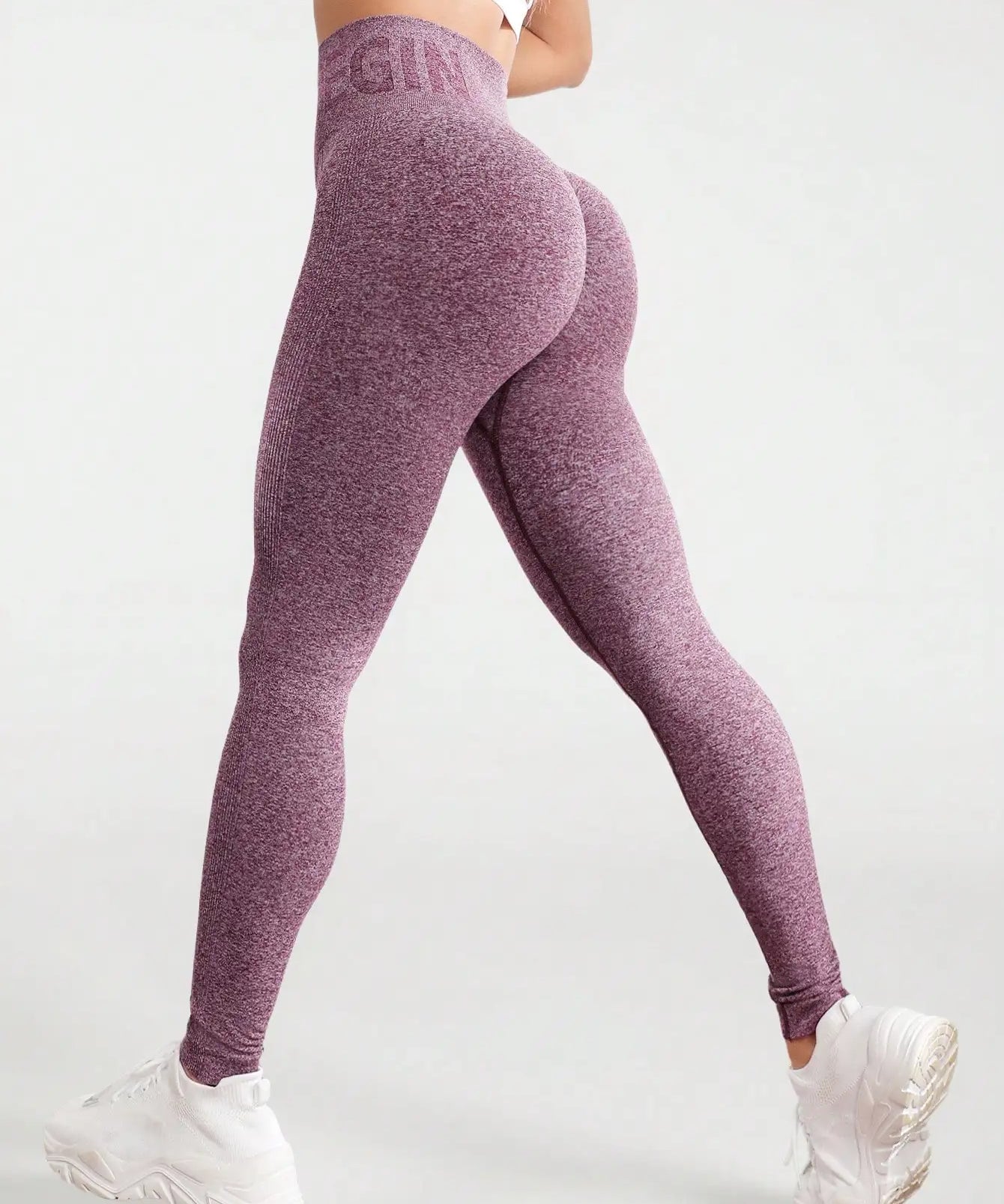 Seamless letter peach yoga pants