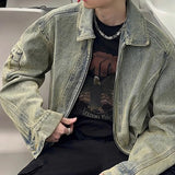 Men's Jeans Jacket Autumn Vintage Washed