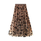 Elegant Floral Women Tulle Skirts