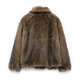 MUJER Faux Fur Coat Plush Fluffy Women's Jacket