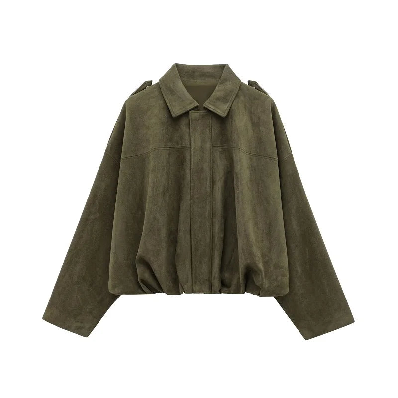 MUJER 2025 Suede Bomber Jackets for Women