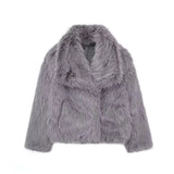MUJER Faux Fur Coat Plush Fluffy Women's Jacket