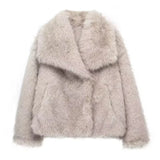 MUJER Faux Fur Coat Plush Fluffy Women's Jacket
