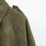 HH Women Brown Green Suede Jacket