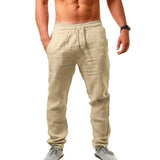 Spring/Summer New 9 Colors Men's Solid Color Cotton Linen Pants