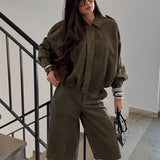 HH Women Brown Green Suede Jacket