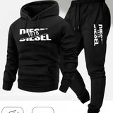 Men Fashion Print Tracksuit Hooded Sweatshirt