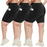 Women's High-Waisted Yoga Shorts Plus