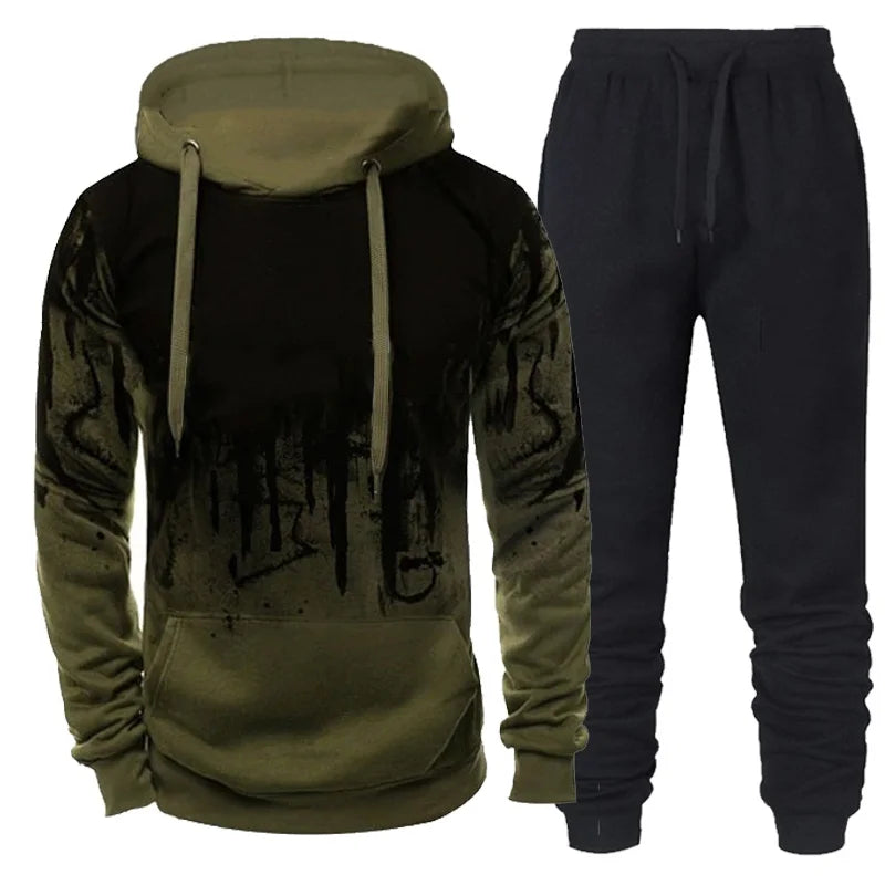 Autumn Winter Trending Tracksuits Men Camouflage Hoodie