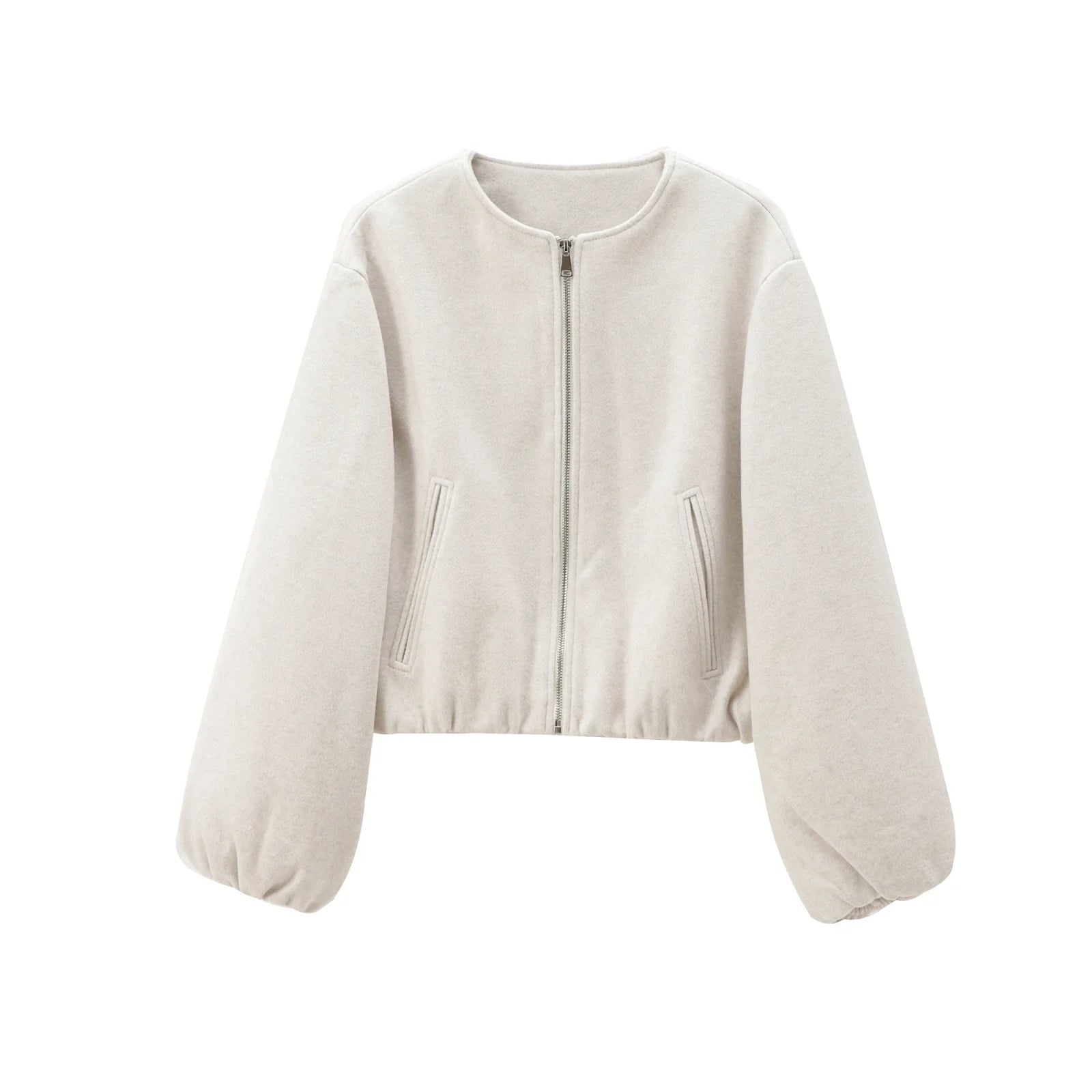 MUJER Red Zipper Bomber Jackets for Women
