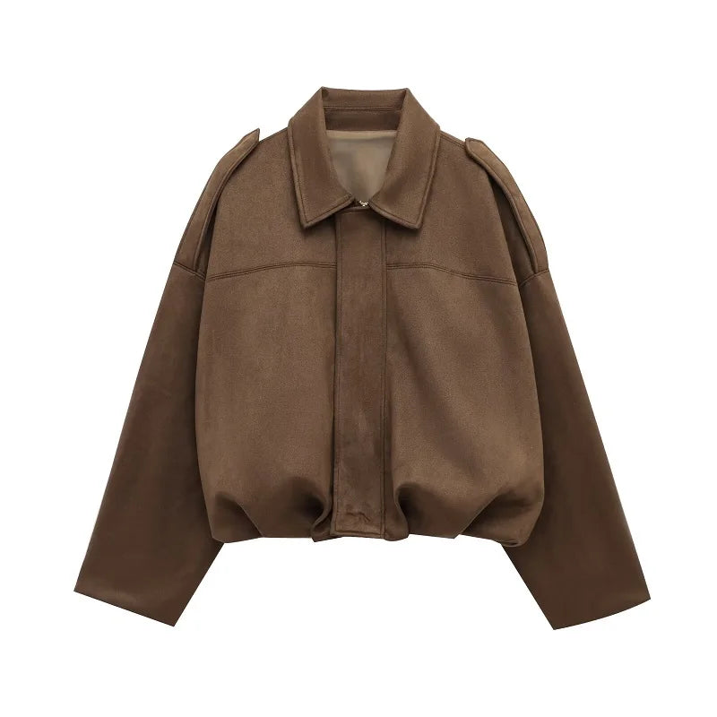 MUJER 2025 Suede Bomber Jackets for Women