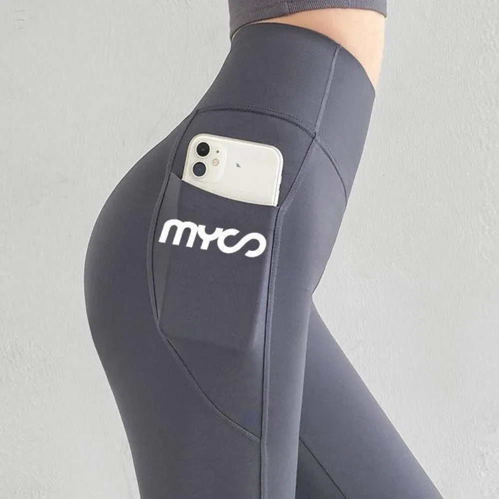 Solid Seamless Leggings With Pocket
