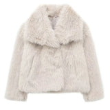 MUJER Faux Fur Coat Plush Fluffy Women's Jacket