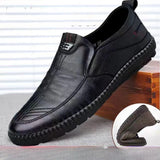 Mens PU Leather Loafers Non Slip Walking Flats