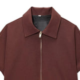MUJER Women's Cropped Jacket Short Sleeve Varsity Jackets for Women