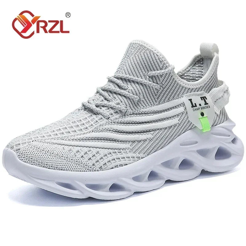 YRZL Men Sports Running Black Jogging Shoes