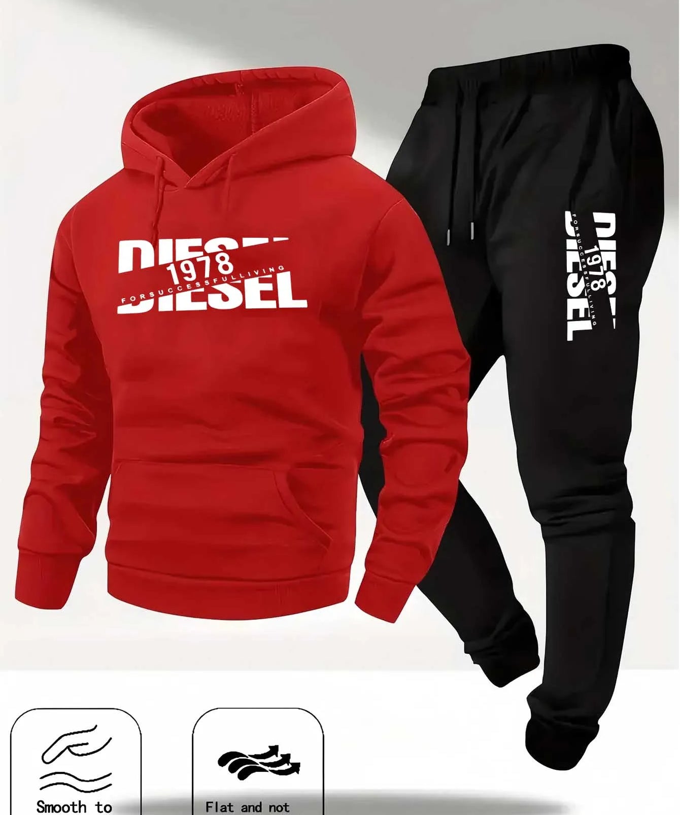 Men Fashion Print Tracksuit Hooded Sweatshirt