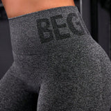 Seamless letter peach yoga pants