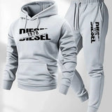 Men Fashion Print Tracksuit Hooded Sweatshirt