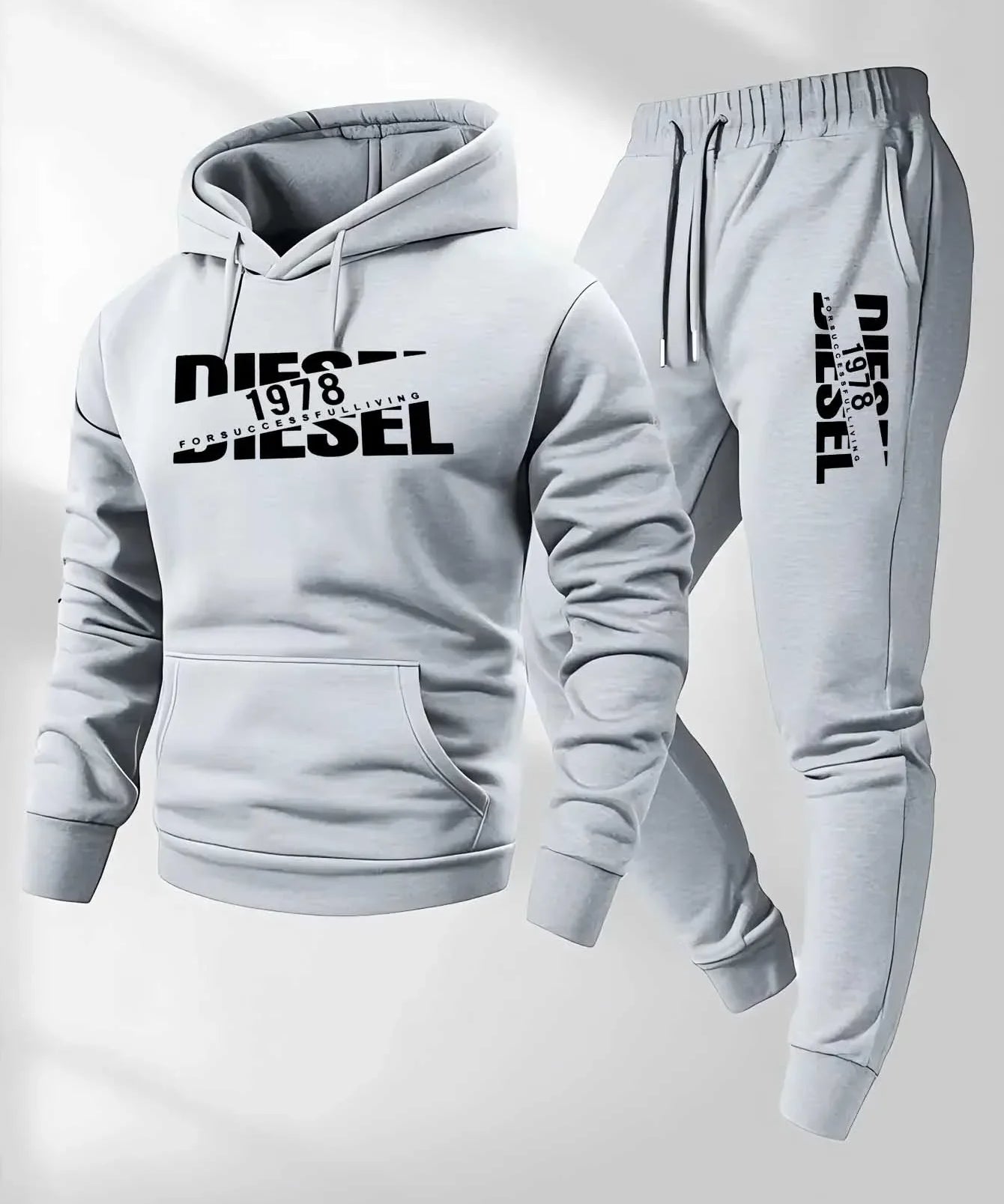 Men Fashion Print Tracksuit Hooded Sweatshirt